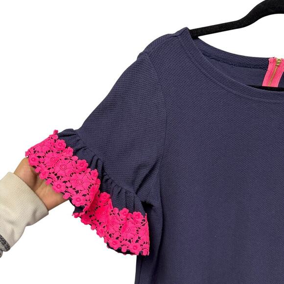 Sail to Sable Navy Blouse with Pink Trim - Picture 4 of 9